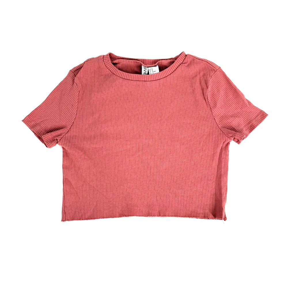 Women's Ribbed Crop Top Stretchy Short Sleeve Casual Medium